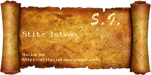Stitz István névjegykártya